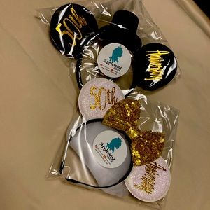 Bespoke 50th anniversary his/her mouse ears 🏰💕